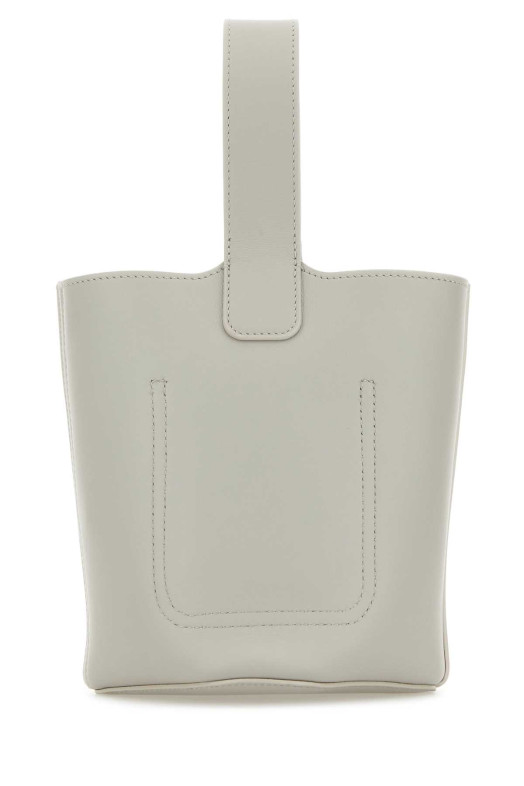 Светло-серая кожаная мини-сумка-ведро Pebble LOEWE (AANBBBMX27)