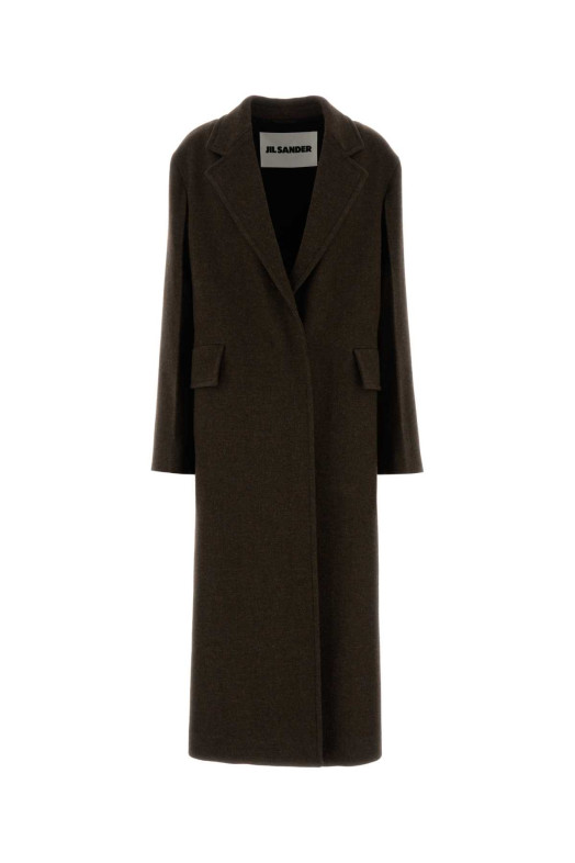 Шерстяное пальто коричневого цвета JIL SANDER (J02AA0187J40258) Шерстяное пальто коричневого цвета JIL SANDER (J02AA0187J40258)