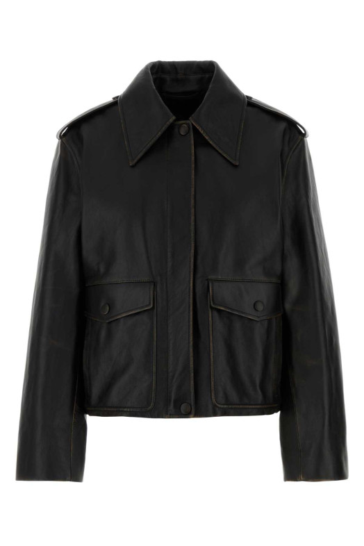 Темно-коричневая кожаная куртка JIL SANDER (J03SW0012J07224) Темно-коричневая кожаная куртка JIL SANDER (J03SW0012J07224)