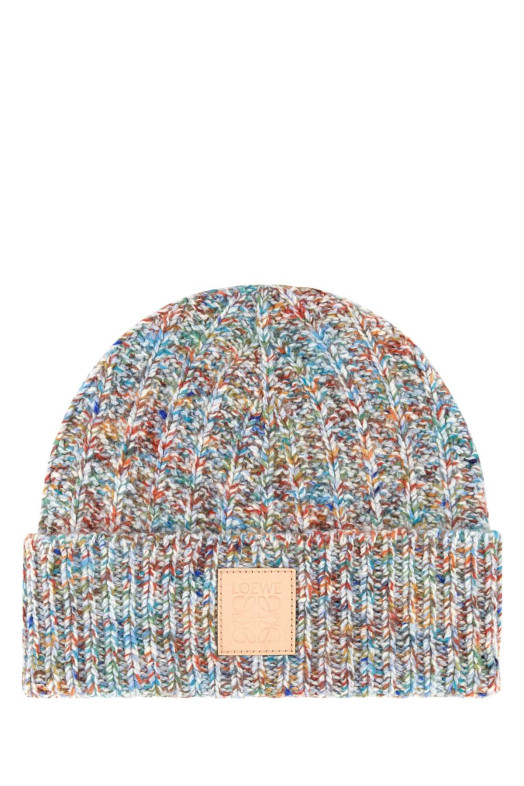 Multicolor wool blend beanie hat Beige LOEWE (KSA9OT2X03) Multicolor wool blend beanie hat Beige LOEWE (KSA9OT2X03)