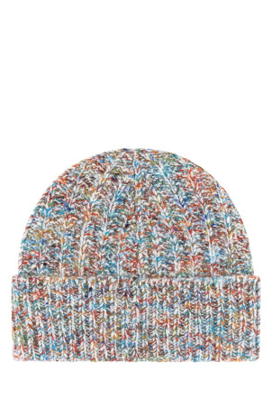 Multicolor wool blend beanie hat Beige LOEWE (KSA9OT2X03)