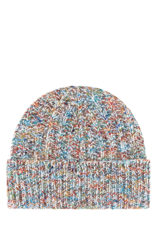 Multicolor wool blend beanie hat Beige LOEWE (KSA9OT2X03) Multicolor wool blend beanie hat Beige LOEWE (KSA9OT2X03)