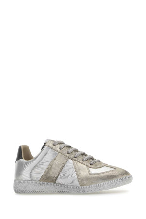 Двухцветные кроссовки Replica Iridescent из ткани и кожи MAISON MARGIELA (S39WS0130P7451) Двухцветные кроссовки Replica Iridescent из ткани и кожи MAISON MARGIELA (S39WS0130P7451)