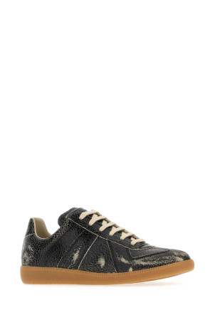 Black leather Replica sneakers MAISON MARGIELA (S57WS0517P7424)