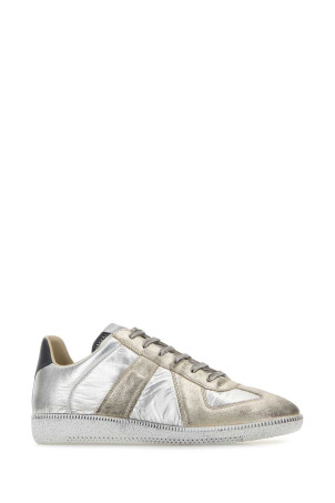 Silver leather Replica sneakers MAISON MARGIELA (S97WS0083P7451)