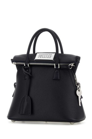 Navy blue leather mini 5AC handbag MAISON MARGIELA (SB1WG0037P5348)