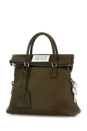 Olive green leather mini 5AC handbag MAISON MARGIELA (SB1WG0075P8565)