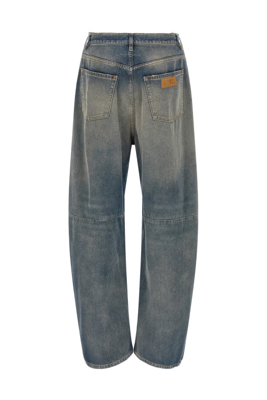 Джинси синього кольору з необробленими краями MM6 MAISON MARGIELA SH2LA0039M30017965