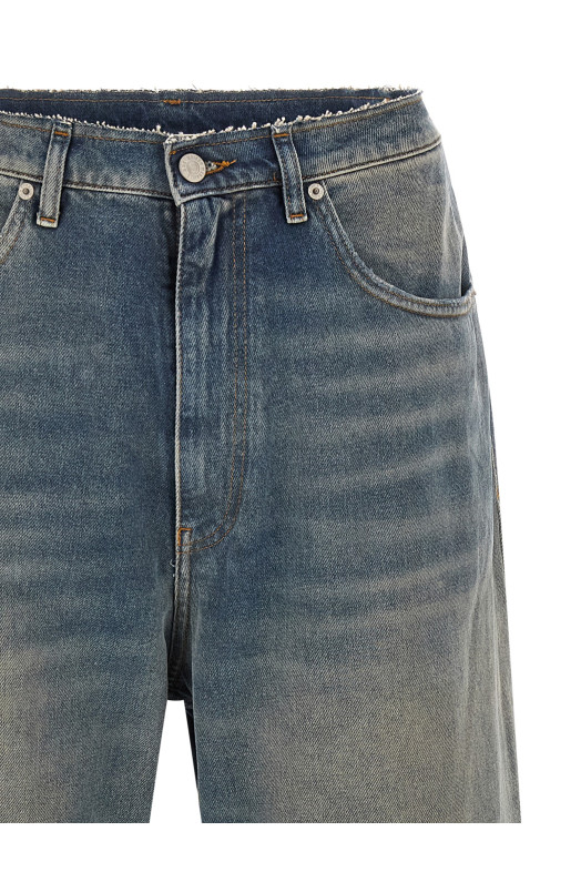 Джинси синього кольору з необробленими краями MM6 MAISON MARGIELA SH2LA0039M30017965