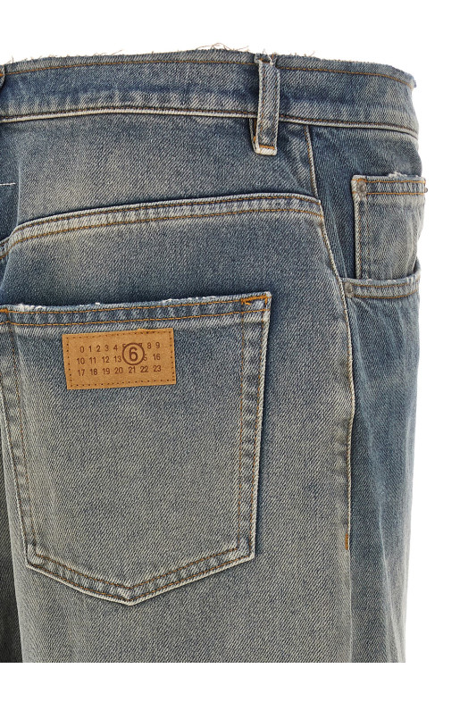 Джинси синього кольору з необробленими краями MM6 MAISON MARGIELA SH2LA0039M30017965
