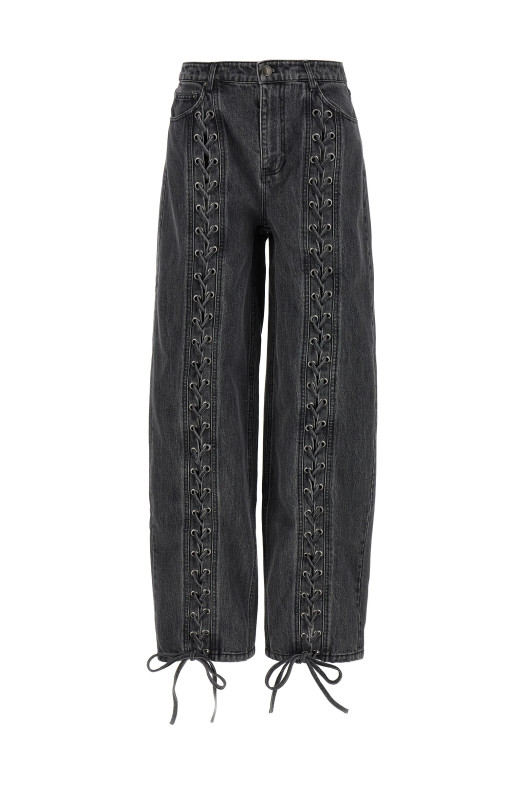 'Laced Leg' jeans Black