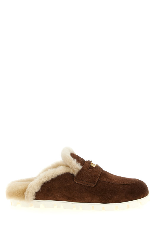 Suede mules Brown