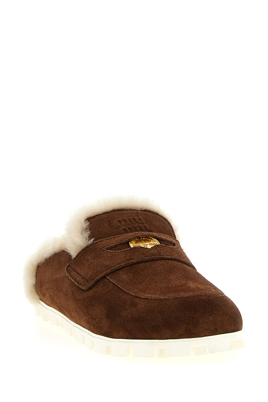Suede mules Brown