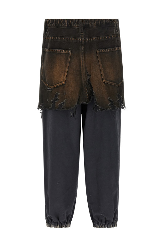 'Waist Layered Denim' pants Black