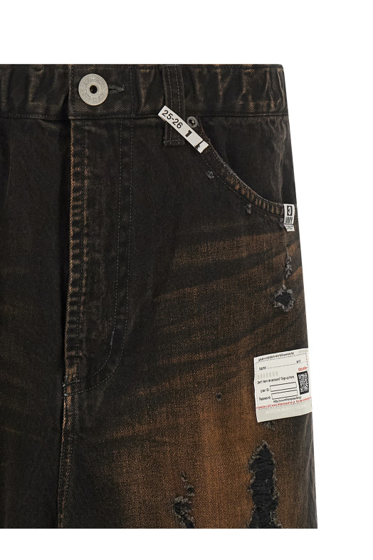 'Waist Layered Denim' pants Black