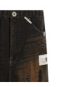 'Waist Layered Denim' pants Black