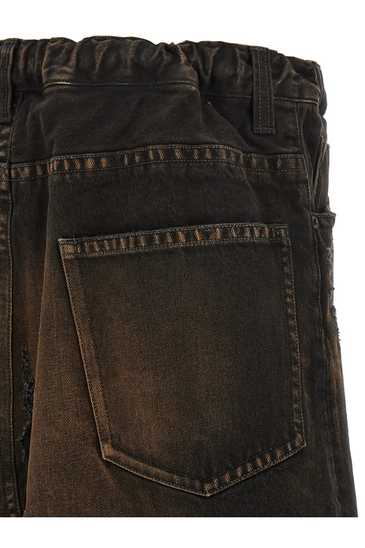 'Waist Layered Denim' pants Black