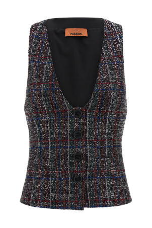 Sequin tartan vest Multicolor Sequin tartan vest Multicolor