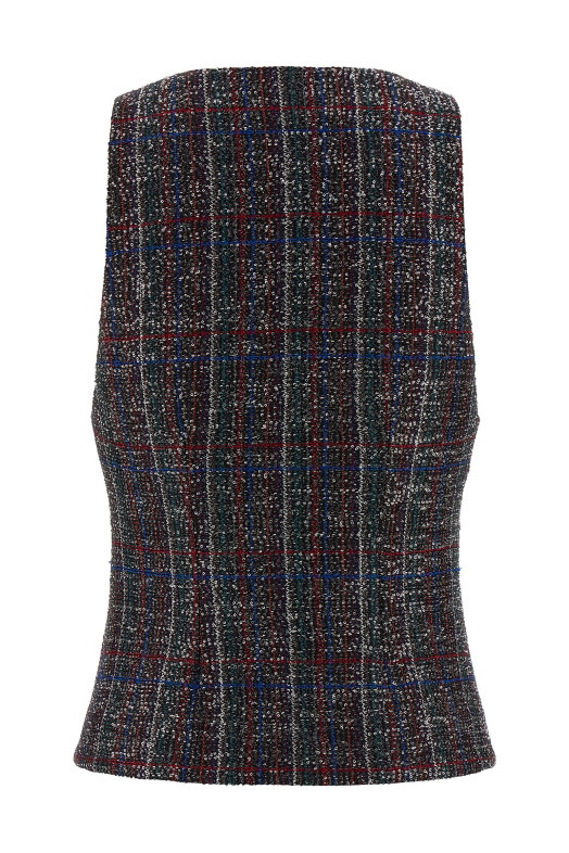 Sequin tartan vest Multicolor