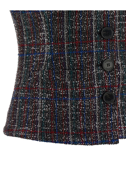 Sequin tartan vest Multicolor