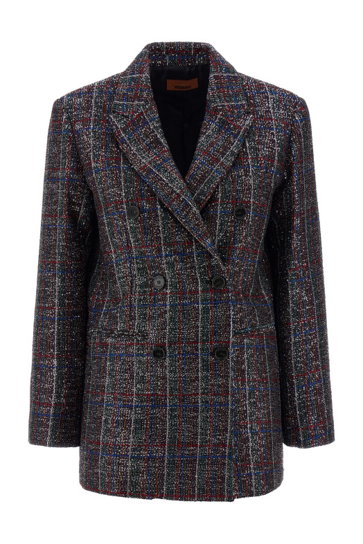 Sequin tartan blazer Multicolor