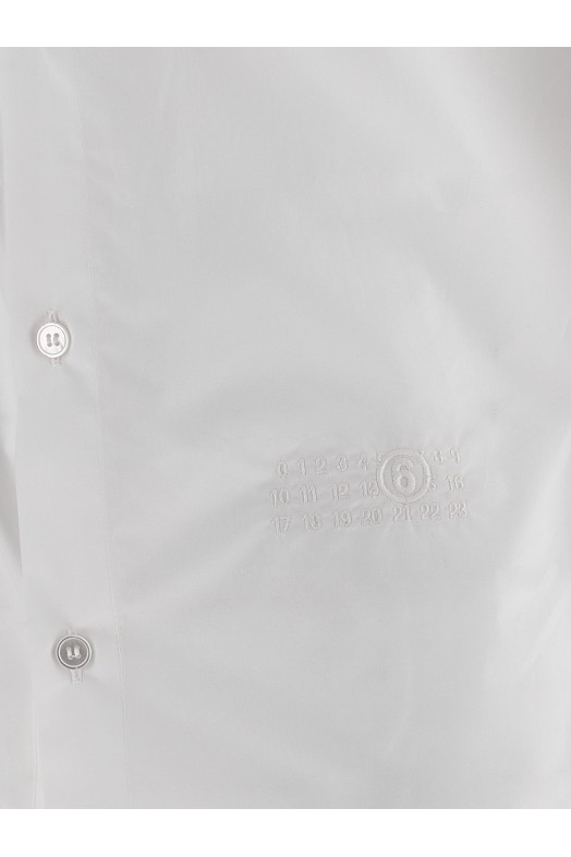 'Numeric signature MM6' embroidered shirt White