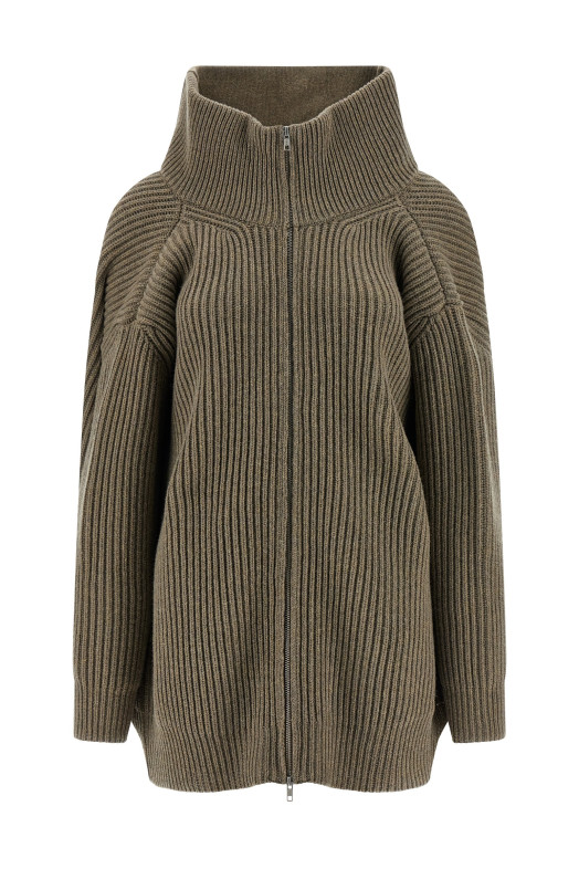 Panel insert cardigan Beige