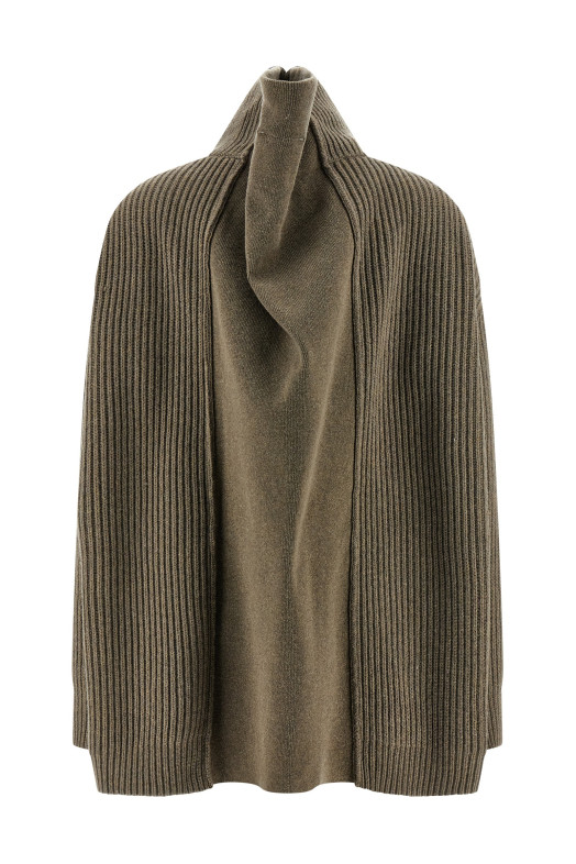 Panel insert cardigan Beige