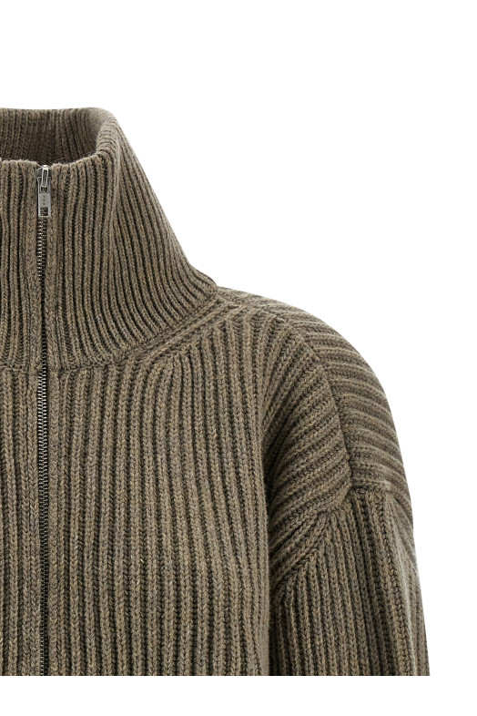 Panel insert cardigan Beige