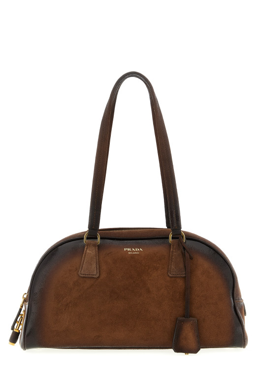 Средний верхний чемодан «Prada Bowling» коричневого цвета 1BB145VOOO2HMYF0324