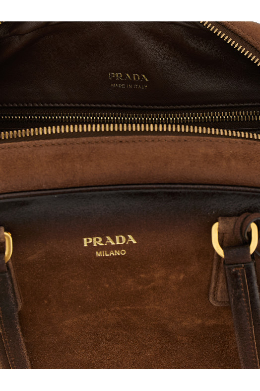 Средний верхний чемодан «Prada Bowling» коричневого цвета 1BB145VOOO2HMYF0324