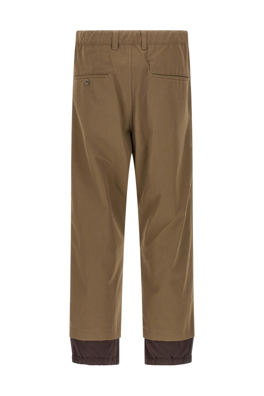 'Mix Layered Wool Gabardine' pants Green