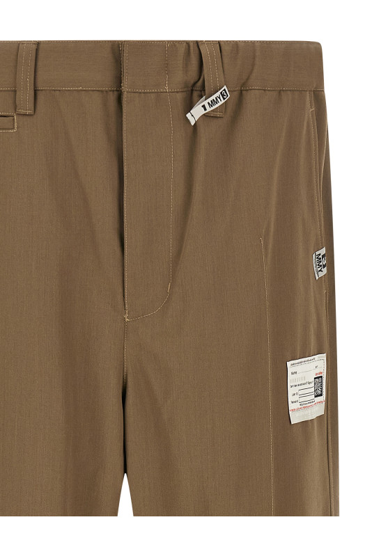 'Mix Layered Wool Gabardine' pants Green