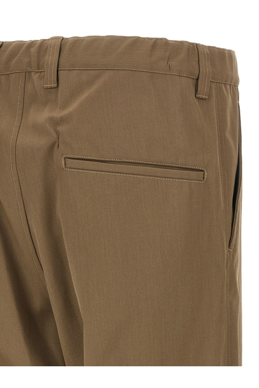 'Mix Layered Wool Gabardine' pants Green