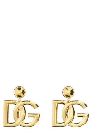 Crystal logo earrings Gold