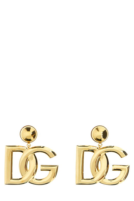Crystal logo earrings Gold