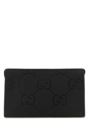 Черный кожаный чехол Jumbo GG Черный GUCCI (739490AABY0) Черный кожаный чехол Jumbo GG Черный GUCCI (739490AABY0)