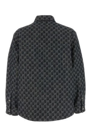 Двусторонняя рубашка из денима с вышивкой GUCCI (766142XDC88) Двусторонняя рубашка из денима с вышивкой GUCCI (766142XDC88)