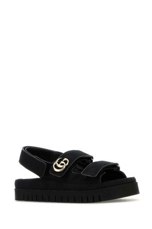GG fabric sandals Black GUCCI (816630FAD9G)