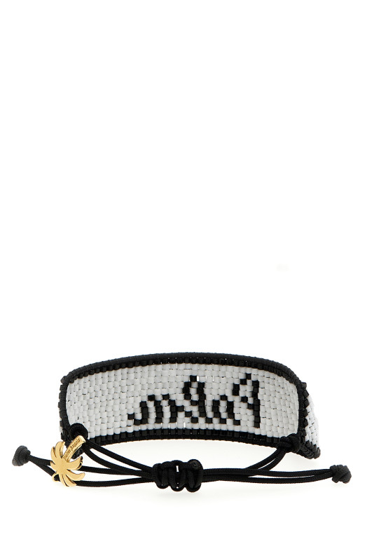 Браслет Palm Beads, белый/черный PALM ANGELS (PWOA019S23MAT00401100110)