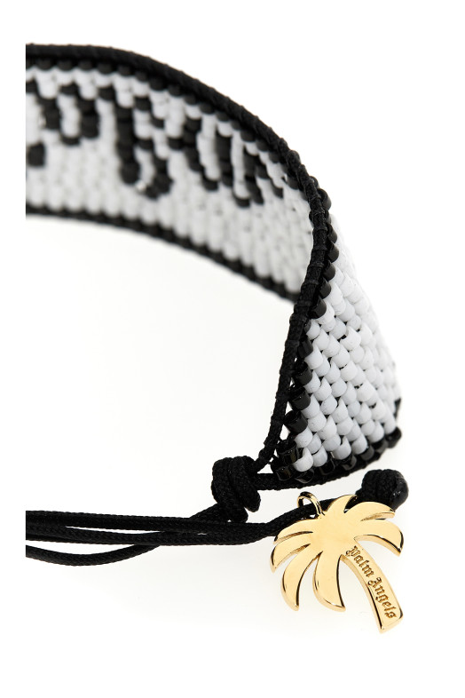Браслет Palm Beads, белый/черный PALM ANGELS (PWOA019S23MAT00401100110)