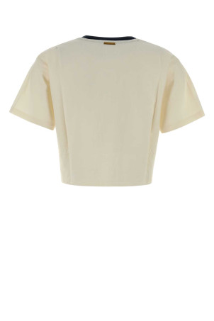 Бавовняна футболка кольору слонової кістки MICHAEL BY MICHAEL KORS (MF551WN2ZU)