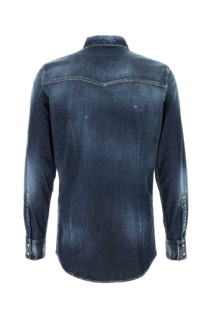 Джинсовая рубашка в стиле вестерн DSQUARED (S74DM0935S30341) DSQUARED2 Джинсовая рубашка в стиле вестерн DSQUARED (S74DM0935S30341) DSQUARED2
