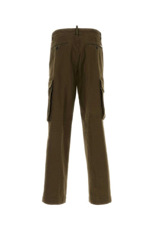 Оливково-зелені еластичні бавовняні широкі штани DSQUARED (S74KB1079S39021) DSQUARED2 Оливково-зелені еластичні бавовняні широкі штани DSQUARED (S74KB1079S39021) DSQUARED2