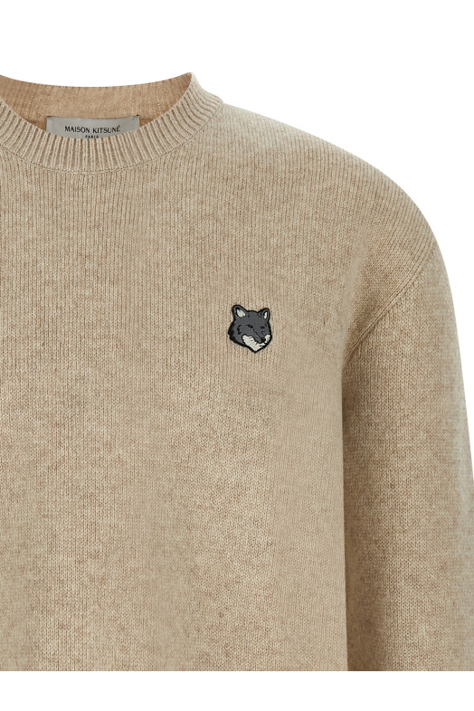 'Fox Head' sweater Beige
