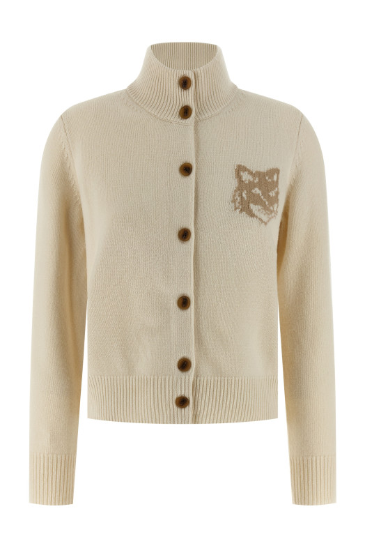 'Fox Head' cardigan Beige