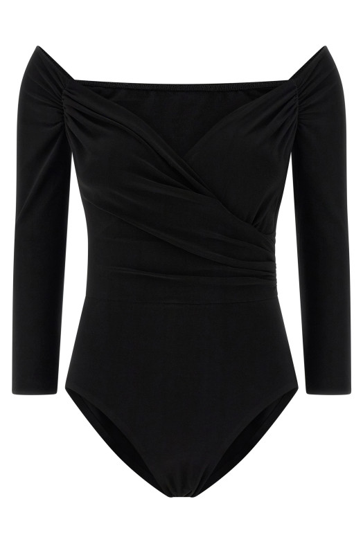 Боді з вирізом у формі серця Чорний NORMA KAMALI KK325BPLR19001