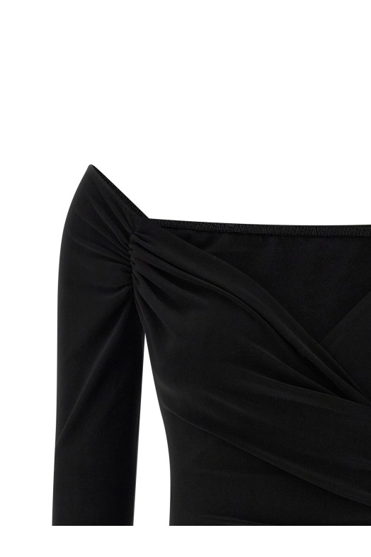 Боді з вирізом у формі серця Чорний NORMA KAMALI KK325BPLR19001