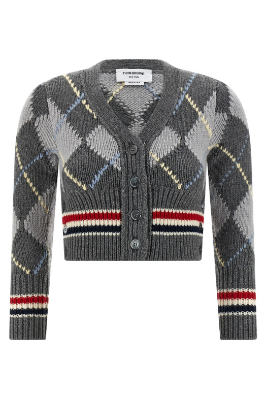 Cardigan Argyle Gray