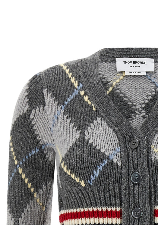 Cardigan Argyle Gray